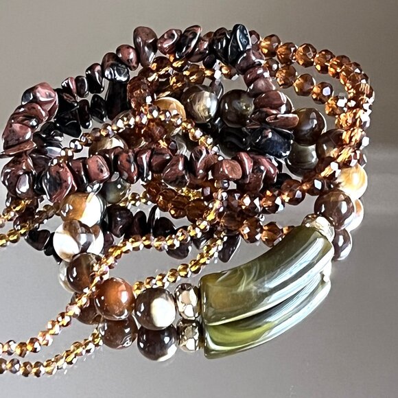 Charmze Stackable Set of Four Stretch Beaded Bracelets Artisan Handmade - Picture 3 of 3